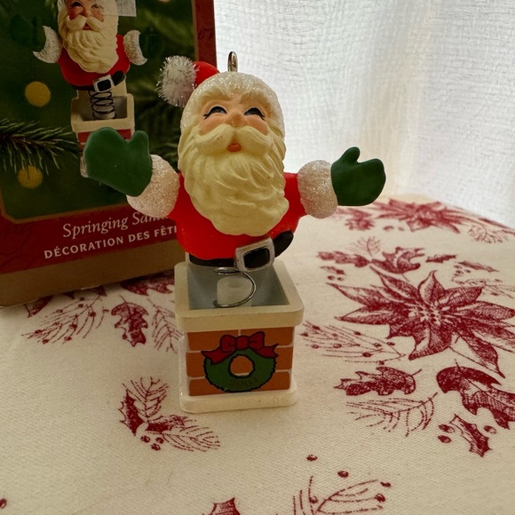 Hallmark-Springing Santa Ornament-NIB - Picture 5 of 8